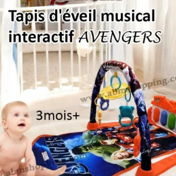 Tapis d’éveil Musical Interactif pour Bébé Avengers