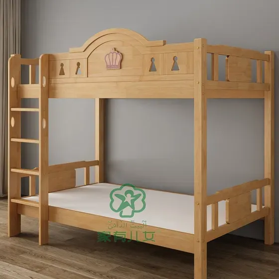 We are selling brand new solid wood kids bunk bed with two mattresses