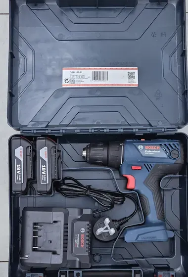 BOSCH Professional Cordless drill/driver (GSR 180-Li) with 2 x battery GBA 18V 2.0Ah & Charger GAL12