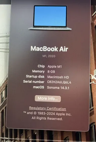 Macbook Air M1 2020