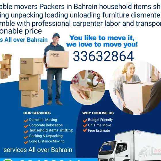 best movers and Packers company in Bahrain expert in household items shifting packing  Services All