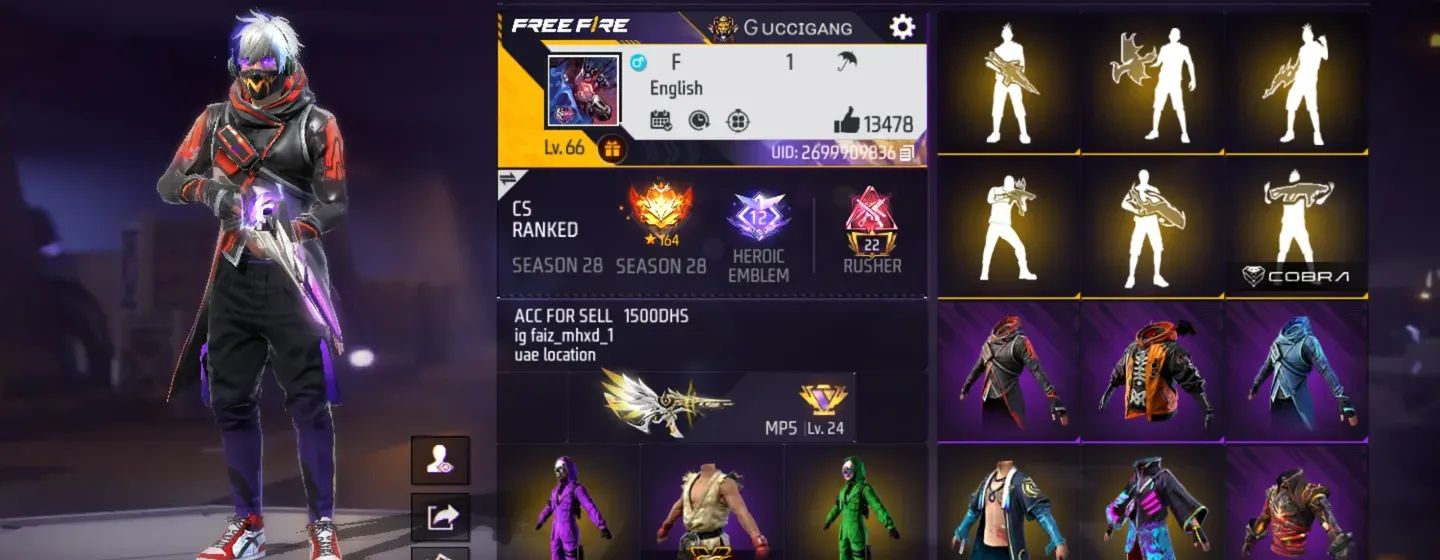 Free fire account mena server