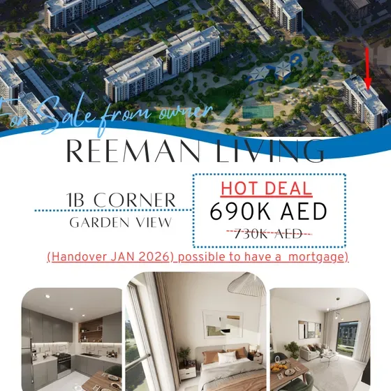 1B BHK_Corner_Garden View_Reeman Living_Aldar_from Owner_Abu Dhabi_UAE_No Comission