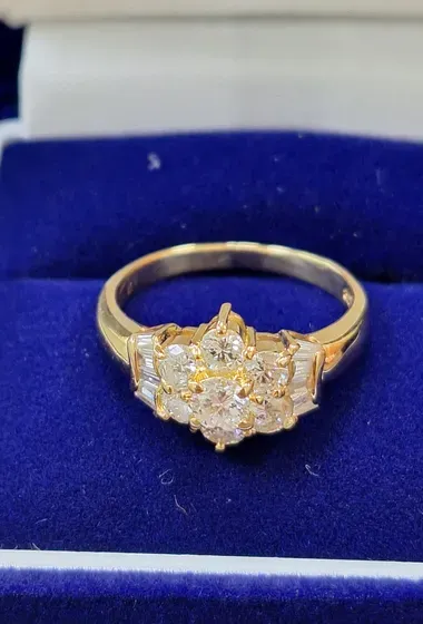 Pure 18k gold 1.1 Carat of Natural Diamond Rosita band use as wedding or engagement or casual use